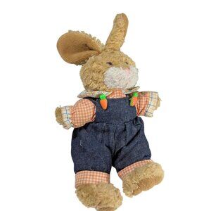Paws March Of Dimes 2003 Easter Bunny Plush W/ Denim Overalls & Carrot Buttons 1